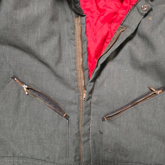 Vintage Zero Zone Insulated Coveralls Green Mens XL Workwear Bibs 90s - Picture 5 of 14